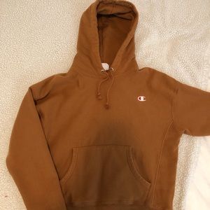 brown champion hoodie!!